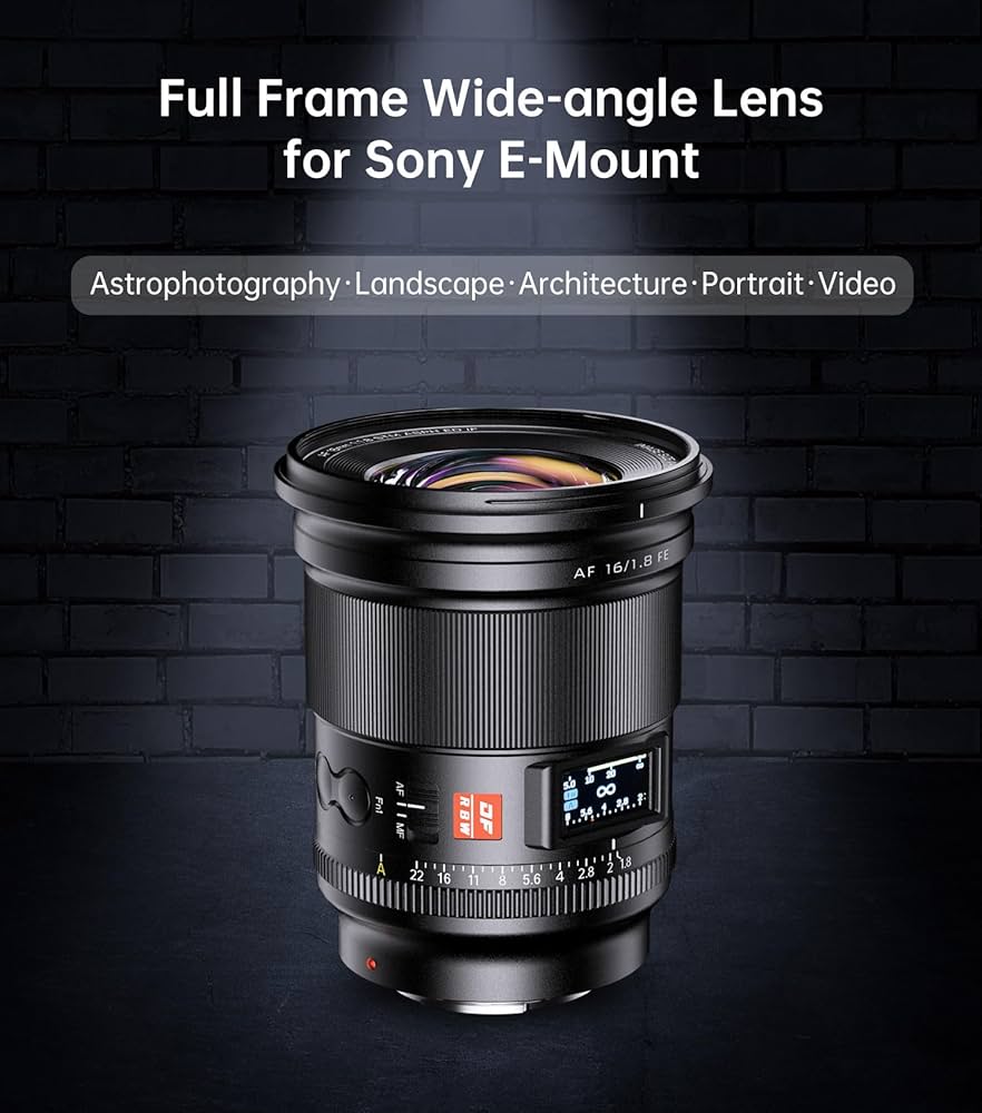 Amazon.com : VILTROX 16mm F1.8 FE Lens for Sony E Mount, Large